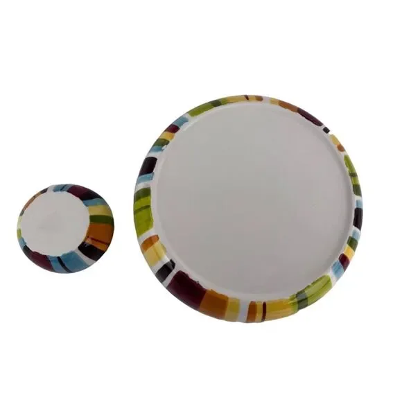 Festive Serving Bowl Chip And Dip Retro Inspired  Set of Two 2 Bowls - Picture 4 of 15